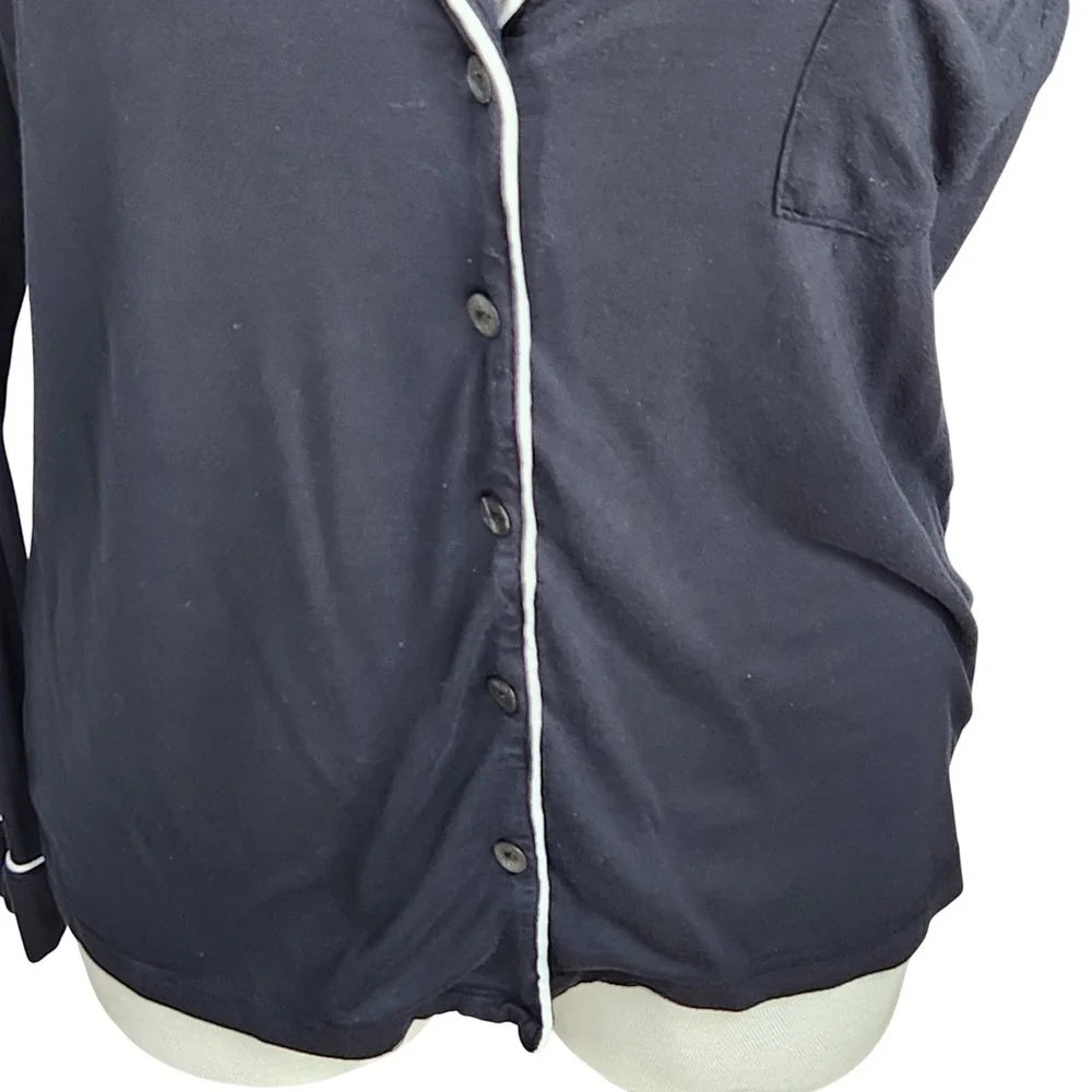 Ugg Lenon Pajama Top Small Black‎ Modal Blend Jersey Knit Womens Long Sleeve